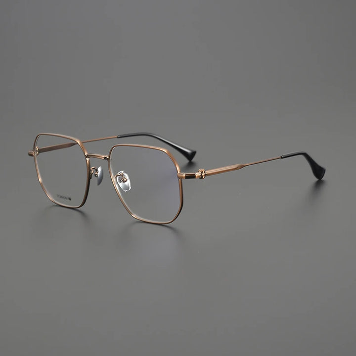 Gatenac Unisex Full Rim Big Polygon Square Titanium Eyeglasses Gxy1552
