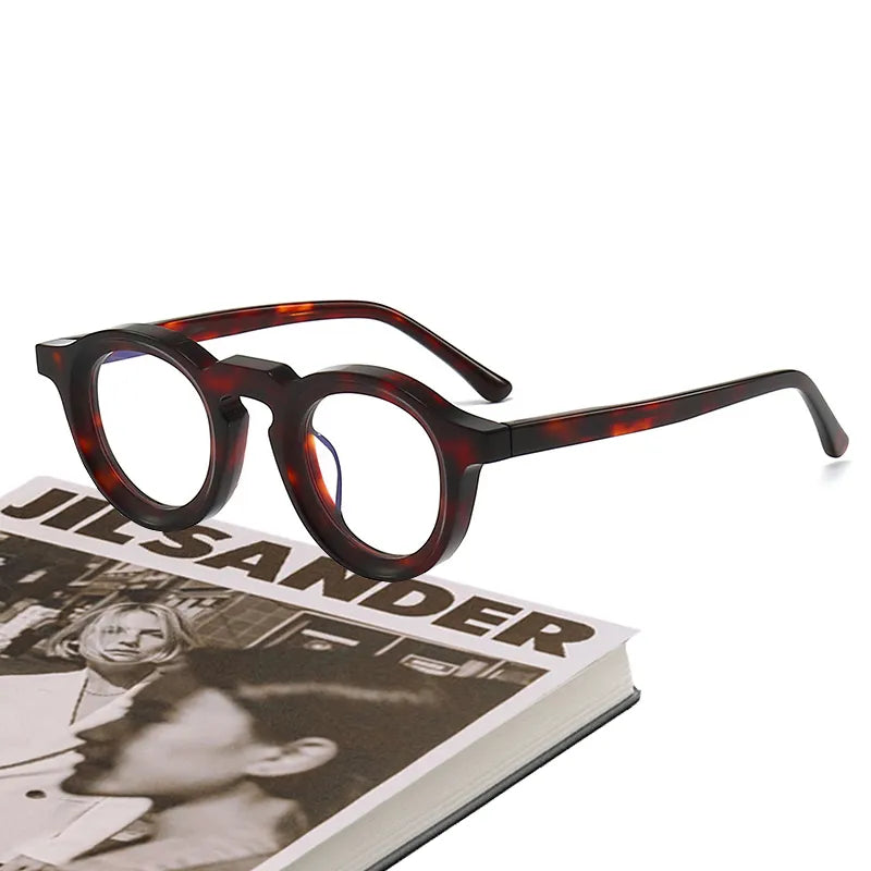 Black Mask Unisex Full Rim Round Acetate Eyeglasses 442721 Full Rim Black Mask