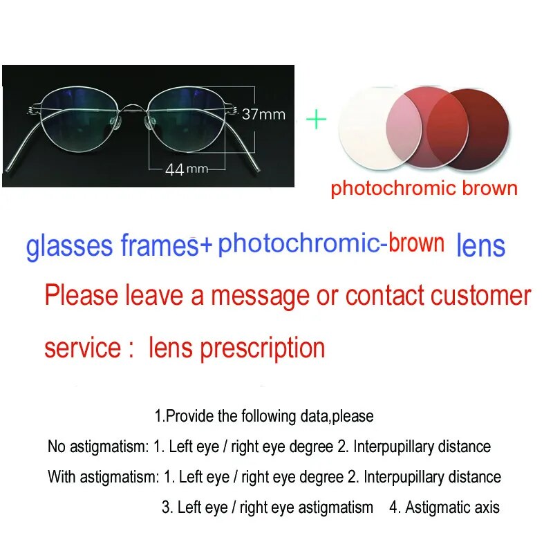 Yujo Unisex Full Rim Oval Round Stainless Steel Eyeglasses Y059 Full Rim Yujo C7 China