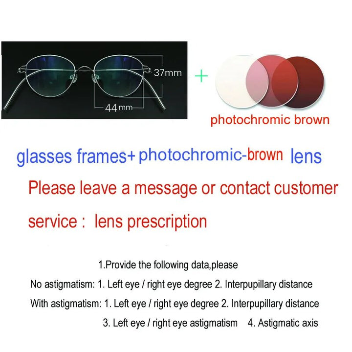 Yujo Unisex Full Rim Oval Round Stainless Steel Eyeglasses Y059 Full Rim Yujo C7 China