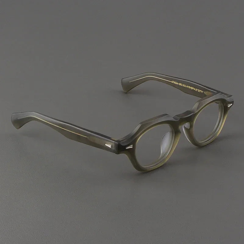 Hewei Unisex Full Rim Flat Top Oval Men's Acetate Eyeglasses 149842 Full Rim Hewei glasses frame C4