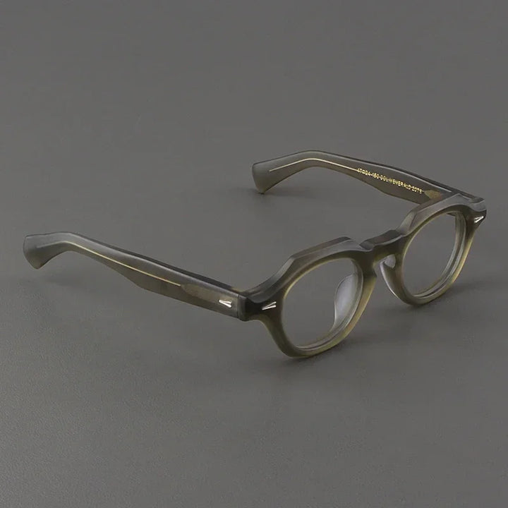 Hewei Unisex Full Rim Flat Top Oval Men's Acetate Eyeglasses 149842 Full Rim Hewei glasses frame C4