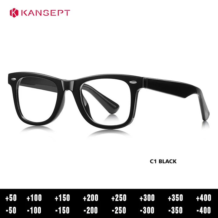 Kansept Unisex Full Rim Square Tr 90 Alloy Reading Glasses 62028