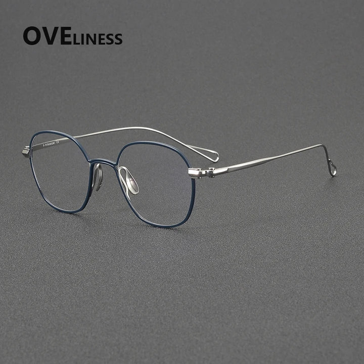 Oveliness Unisex Full Rim Polygon Round Titanium Eyeglasses 61156