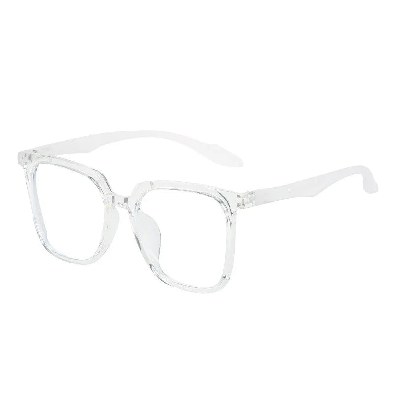 Kocolior Unisex Full Rim Large Square Acetate Hyperopic Reading Glasses 81013 Reading Glasses Kocolior Transparent 0