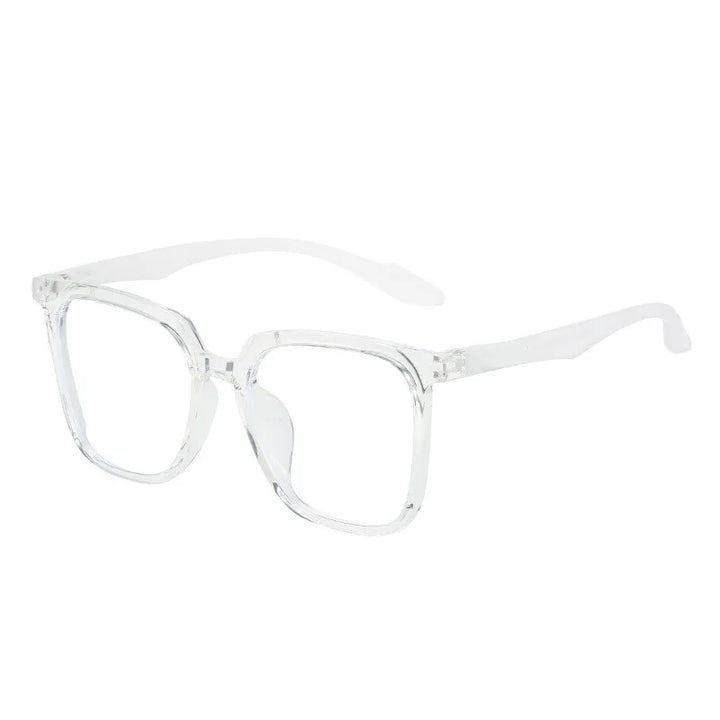 Kocolior Unisex Full Rim Large Square Acetate Hyperopic Reading Glasses 81013 Reading Glasses Kocolior Transparent 0 