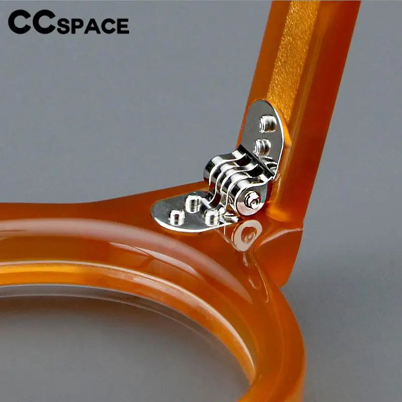 CCspace Unisex Full Rim Flat Top Round Acetate Eyeglasses 57171 Full Rim CCspace