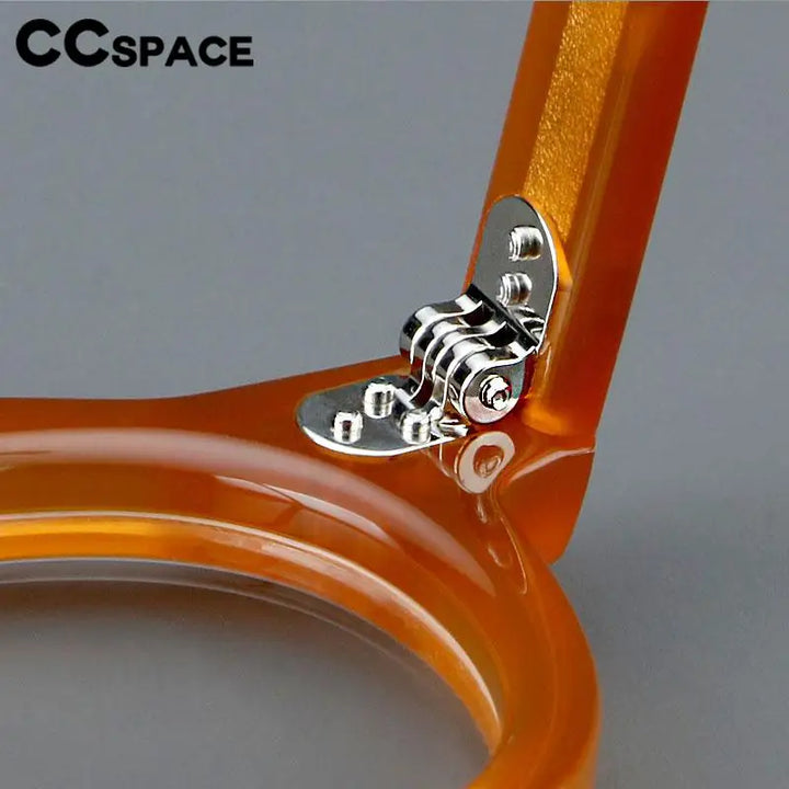 CCspace Unisex Full Rim Flat Top Round Acetate Eyeglasses 57171 Full Rim CCspace