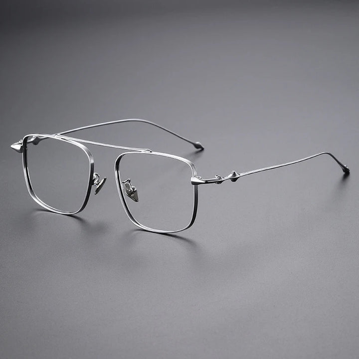 Yimaruili Unisex Full Rim Square Double Bridge Titanium Eyeglasses 81910