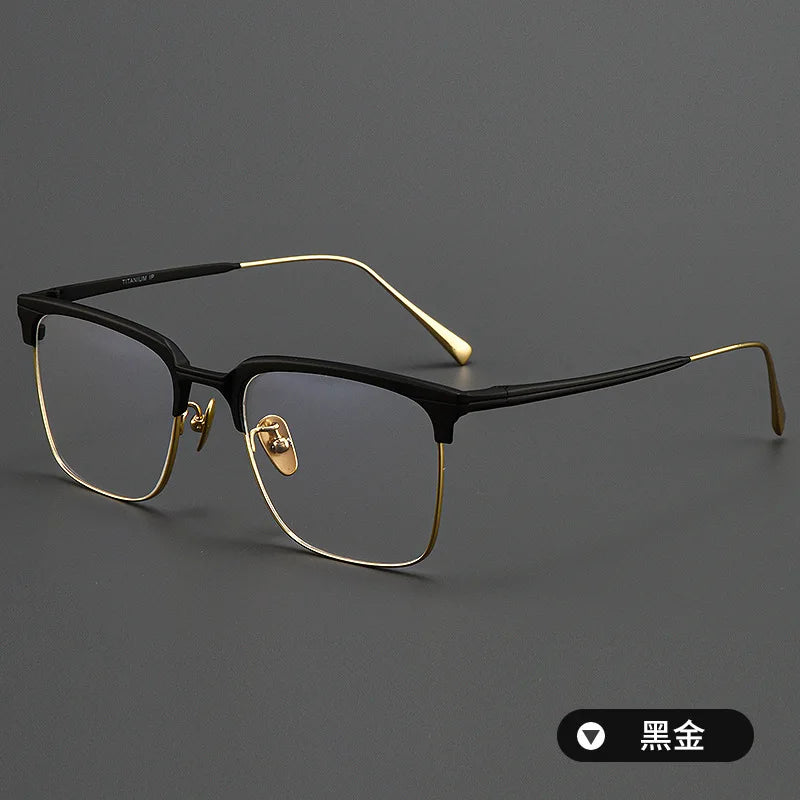 Zirosat Men's Full Rim Square Titanium Acetate Eyeglasses 190531