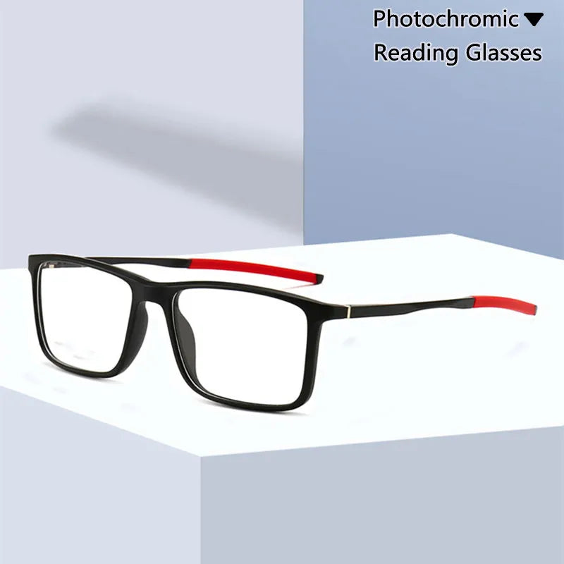 Kocolior Unisex Full Rim Square Tr 90 Aluminium Hyperopic Reading Glasses 5832 Reading Glasses Kocolior