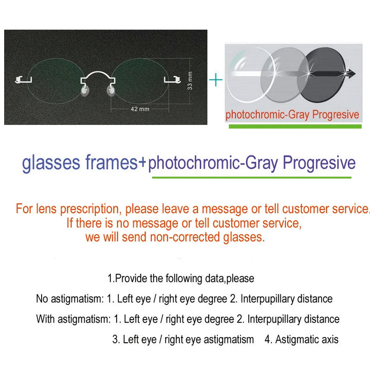 Yujo Unisex Rimless Oval Stainless Steel Custom Eyeglasses Y4233 Rimless Yujo C7 CHINA