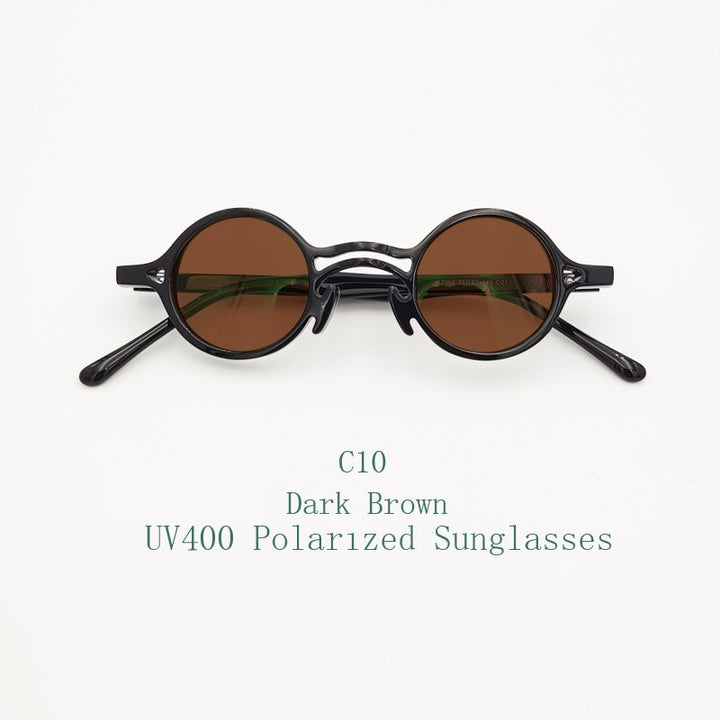 Yujo Unisex Full Rim Small Round Titanium Acetate Eyeglasses Or Polarized Sunglasses Full Rim Yujo C10 China
