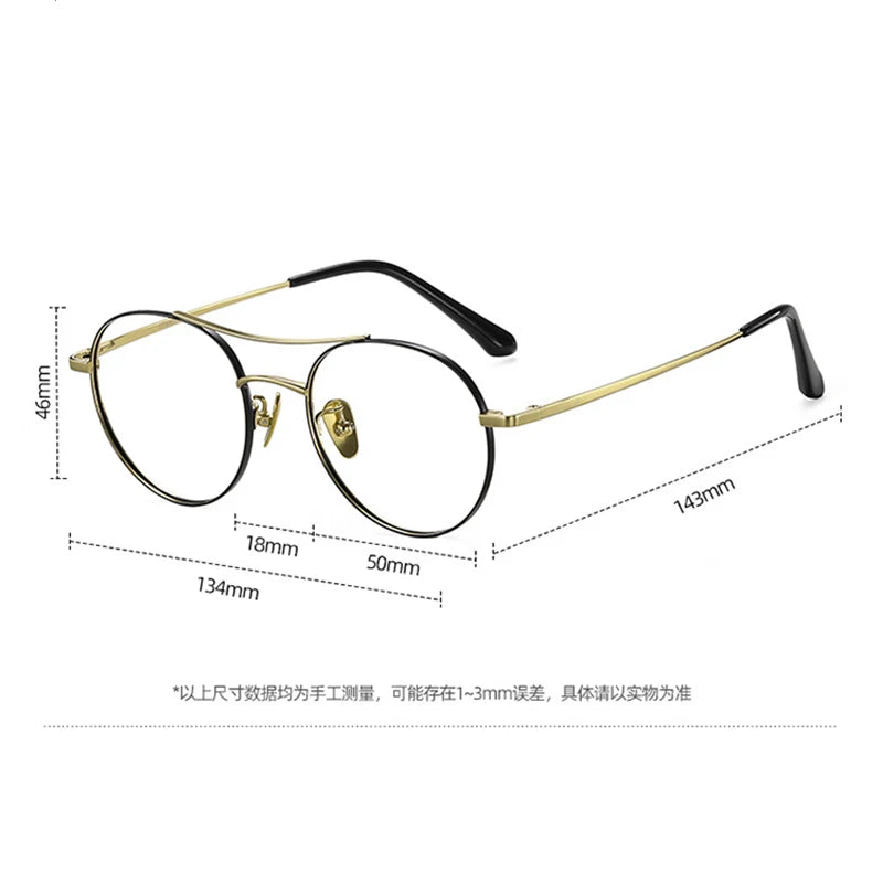 Bclear Unisex Full Rim Round Small Double Bridge Titanium Eyeglasses 86678 Full Rim Bclear