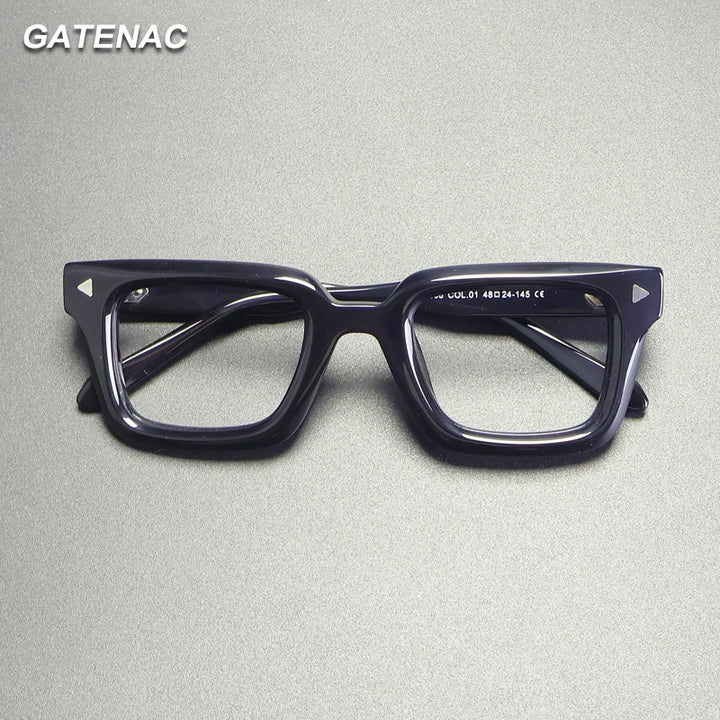 Gatenac Unisex Full Rim Brow Line Square Acetate Eyeglasses G66308