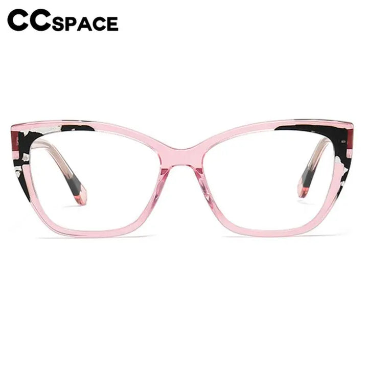 CCspace Unisex Full Rim Large Square Acetate Eyeglasses 56940 Full Rim CCspace