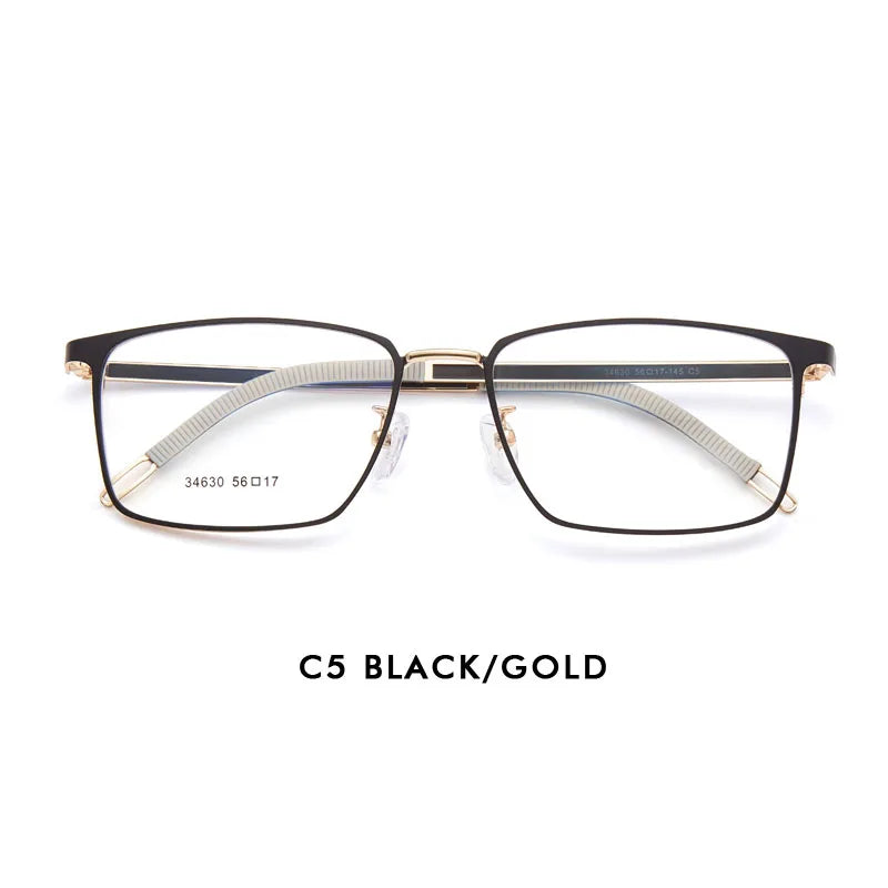 Kansept Men's Full Rim Big Square Stainless Steel Eyeglasses 34630 Full Rim Kansept 34630C5 CHINA