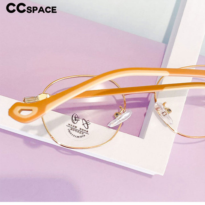 CCspace Unisex Youth Full Rim Oval Alloy Eyeglasses 56566 Full Rim CCspace
