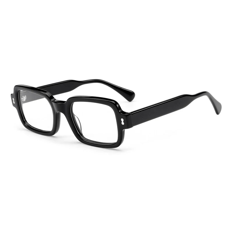 Gatenac Unisex Full Rim Square Acetate Eyeglasses Gxyj-1179 Full Rim Gatenac Black