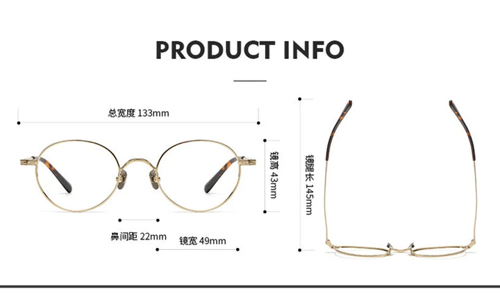 Black Mask Women's Full Rim Small Round Titanium Eyeglasses 63401