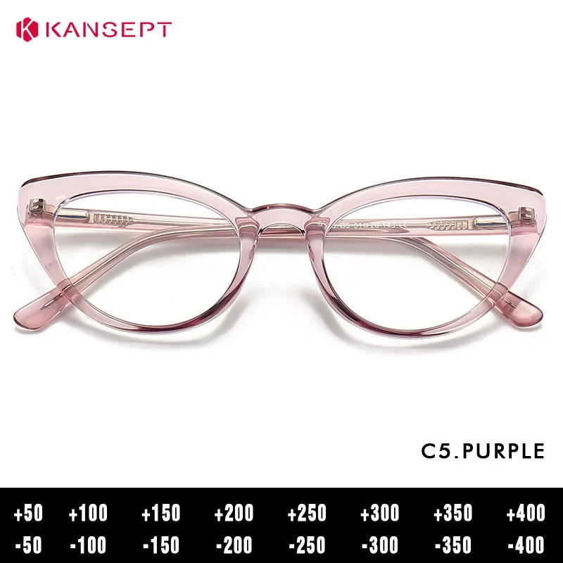 Kansept Women's Full Rim Oval Cat Eye Tr 90 Alloy Reading Glasses 58338