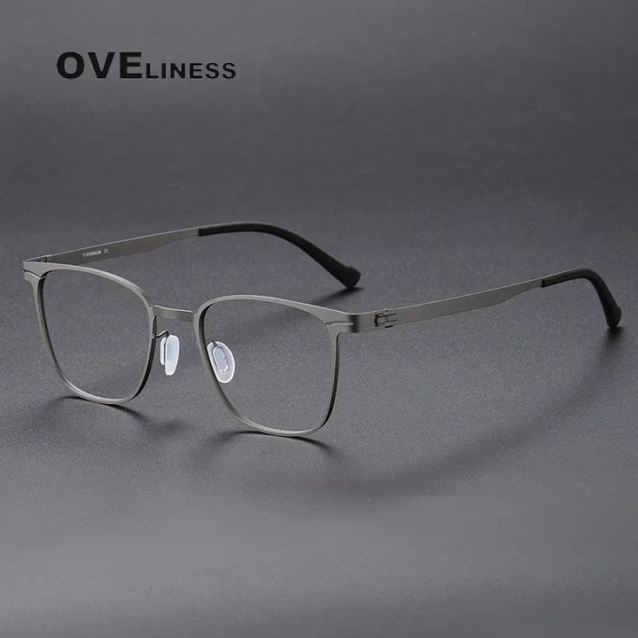 Oveliness Women's Full Rim Square Titanium Eyeglasses 80997 Full Rim Oveliness gun