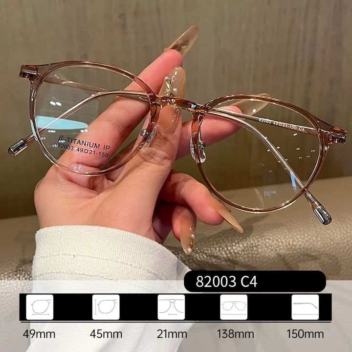 Gmei Women's Full Rim Oval Square Tr 90 β Titanium Eyeglasses 82003