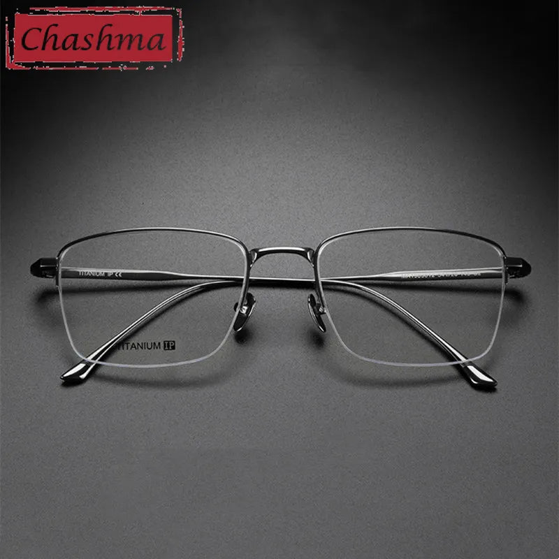 Chashma Ottica Men's Semi Rim Square Titanium Eyeglasses 3812 Semi Rim Chashma Ottica