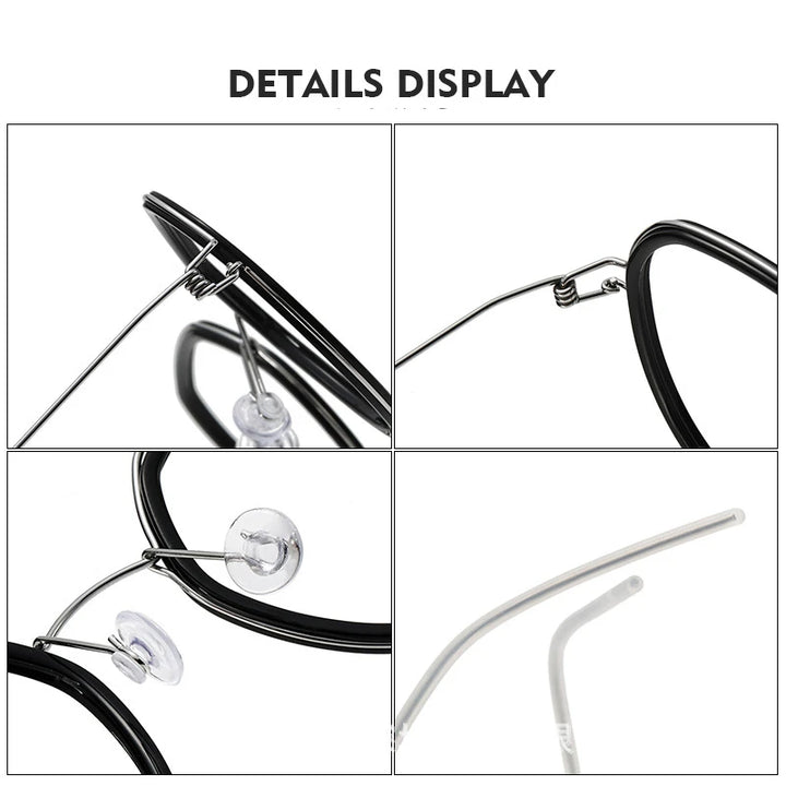Black Mask Women's Full Rim Polygon Titanium Acetate Eyeglasses Bm6612 Full Rim Black Mask