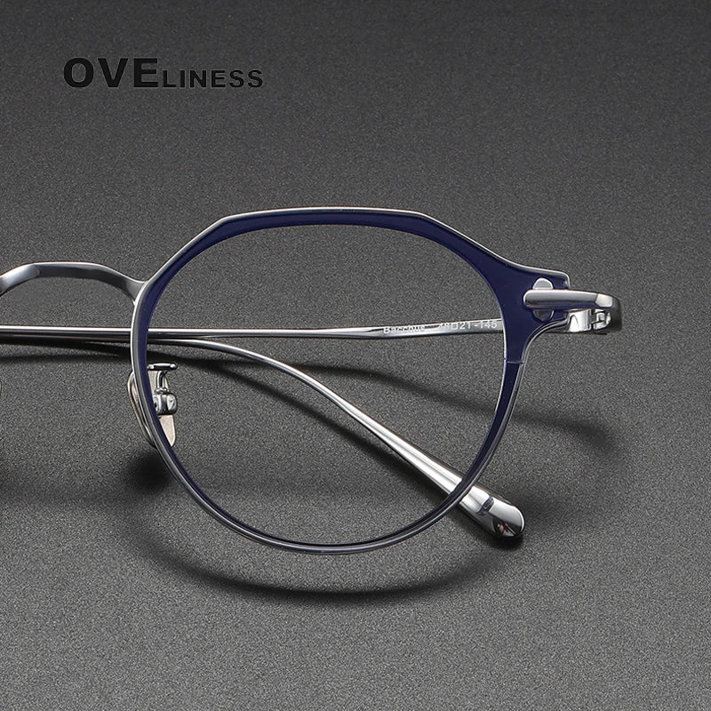 Oveliness Unisex Full Rim Polygon Titanium Eyeglasses 4821 Full Rim Oveliness