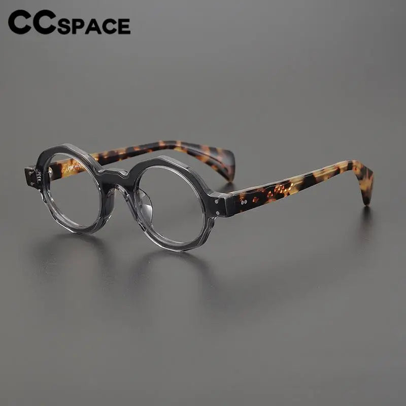CCspace Unisex Full Rim Large Round Acetate Eyeglasses 57333 Full Rim CCspace