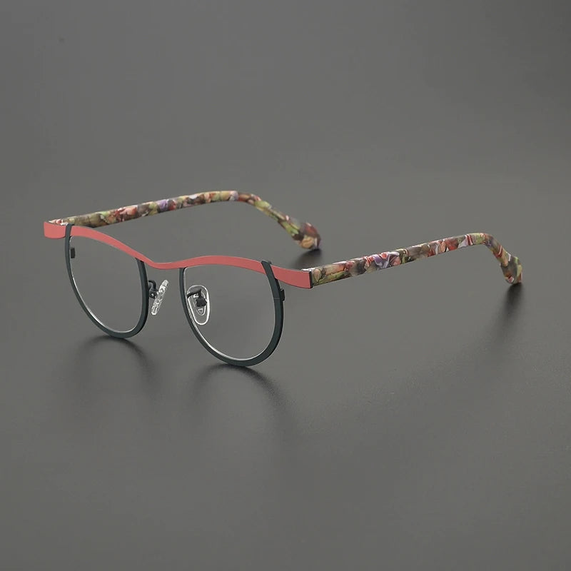 Gatenac Women's Full Rim Oval Acetate Titanium Eyeglasses G85884