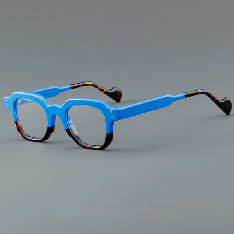CCspace Unisex Full Rim Square Acetate Eyeglasses 57287 Full Rim CCspace Blue