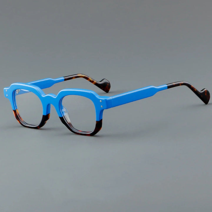 CCspace Unisex Full Rim Square Acetate Eyeglasses 57287 Full Rim CCspace Blue