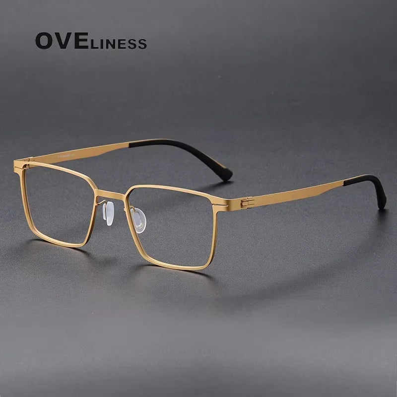 Oveliness Unisex Full Rim Square Screwless Titanium Eyeglasses 80998