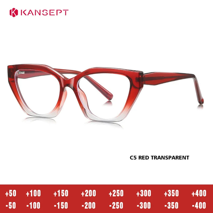 Kansept Women's Full Rim Cat Eye Tr 90 Alloy Reading Glasses 62036