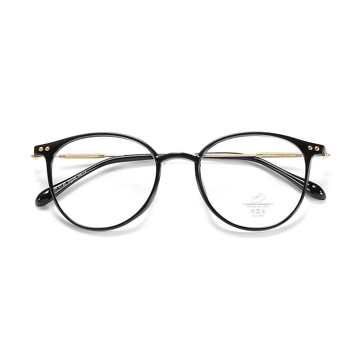 Xbora Unisex Full Rim Round Tr 90 Alloy Eyeglasses 9531