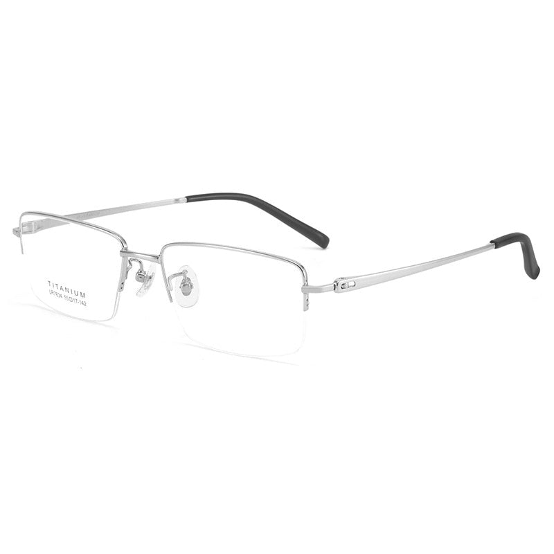 Bclear Unisex Semi Rim Square Titanium Eyeglasses Lb7834 Semi Rim Bclear Silver