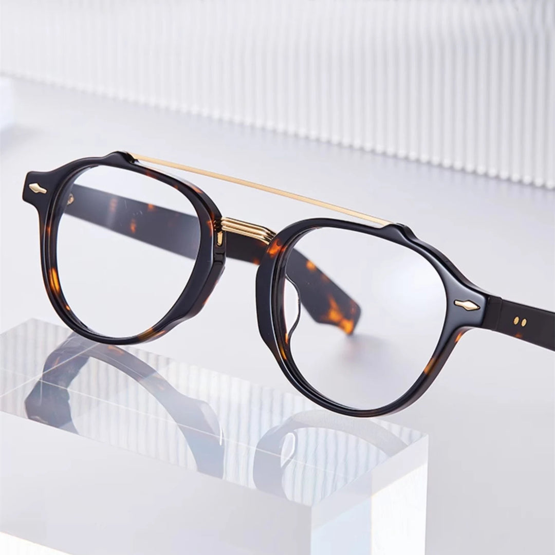 Black Mask Unisex Full Rim Oval Double Bridge Acetate Eyeglasses 63468