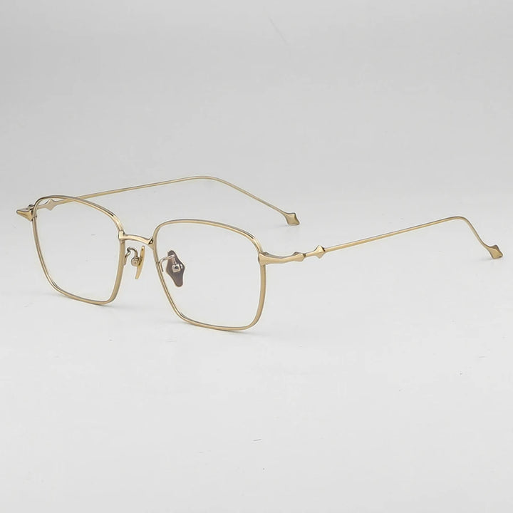Muzz Unisex Full Rim Square Ip Plated Titanium Eyeglasses Bab82 Full Rim Muzz Gold