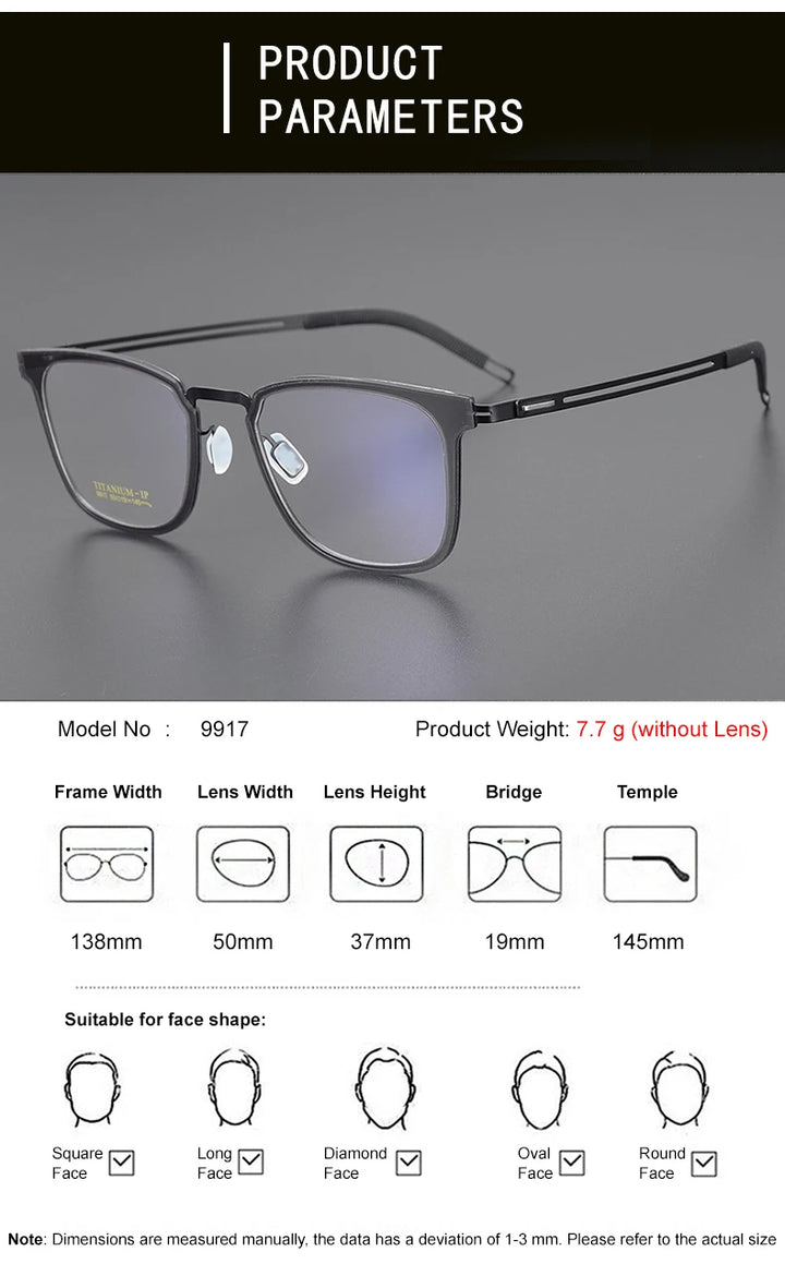 Chashma Ottica Women's Full Rim Square Titanium Acetate Eyeglasses 9917 Full Rim Chashma Ottica