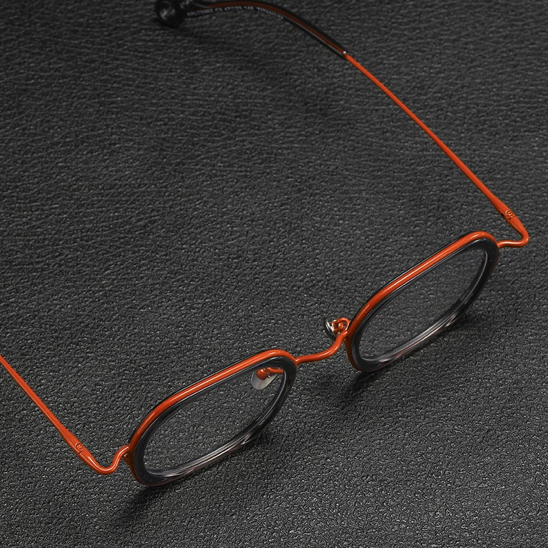 Gatenac Unisex Full Rim Square Acetate Titanium Eyeglasses Gxyj1159 Full Rim Gatenac