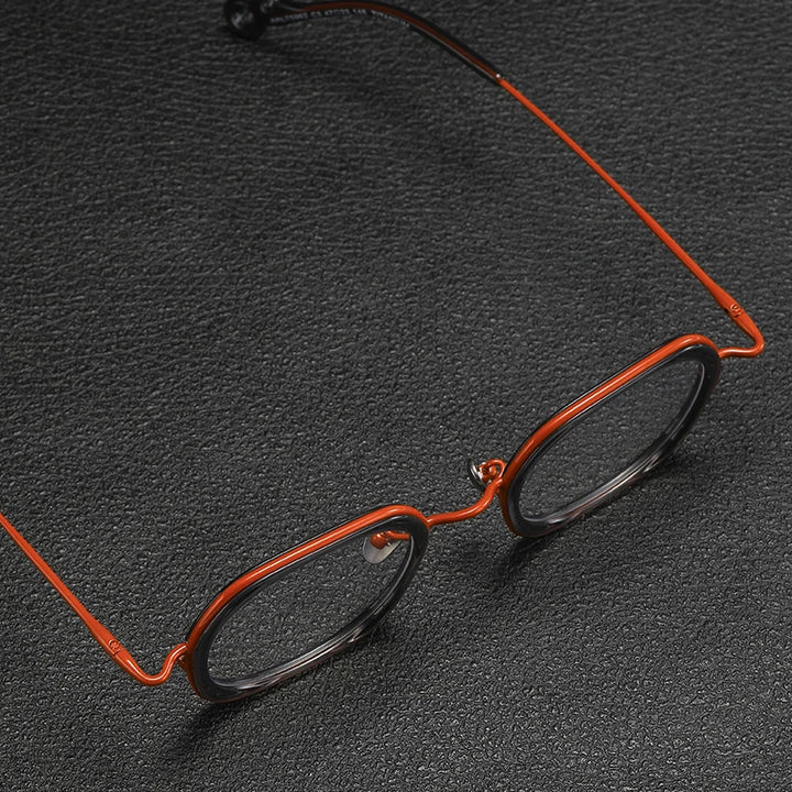 Gatenac Unisex Full Rim Square Acetate Titanium Eyeglasses Gxyj1159 Full Rim Gatenac