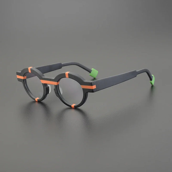 Hewei Unisex Full Rim Round Matte Acetate Eyeglasses 14126 Full Rim Hewei C2 CHINA