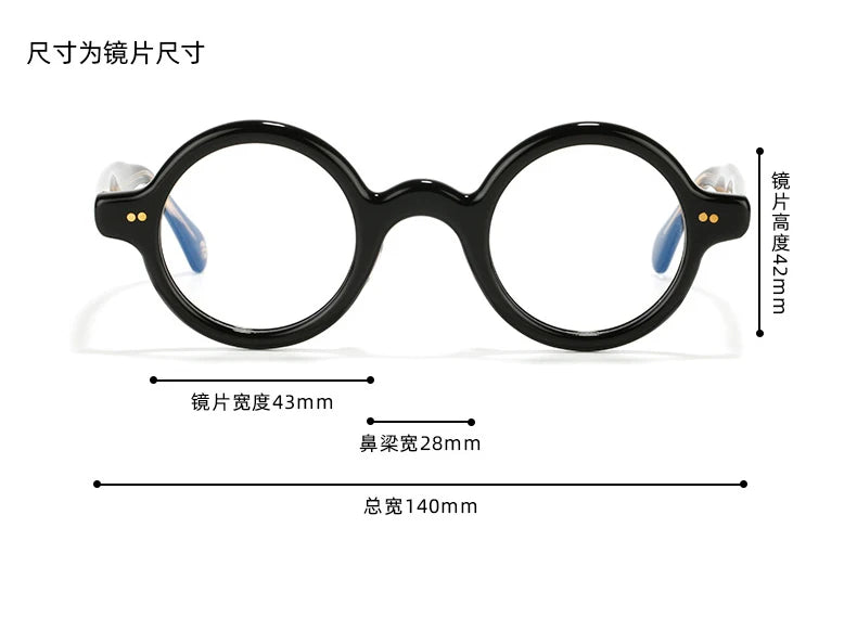 Nobler Unisex Full Rim Round Acetate Eyeglasses 841059 Full Rim Nobler