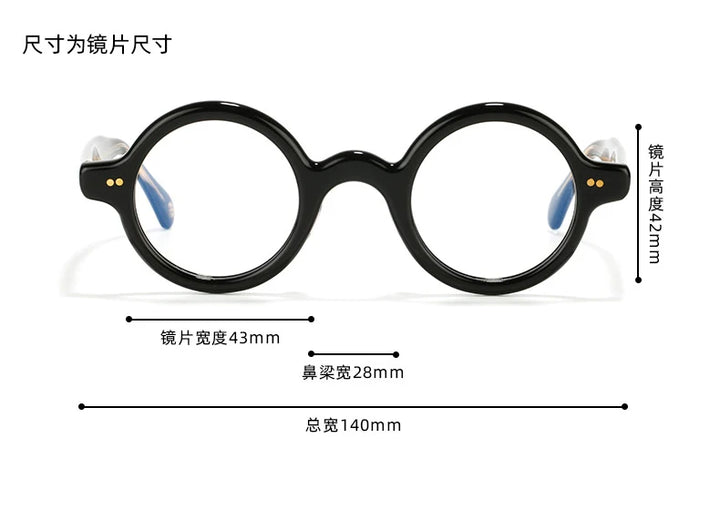 Nobler Unisex Full Rim Round Acetate Eyeglasses 841059 Full Rim Nobler