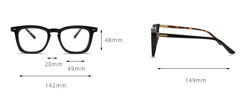 Black Mask Unisex Full Rim Square Acetate Eyeglasses 98624 Full Rim Black Mask