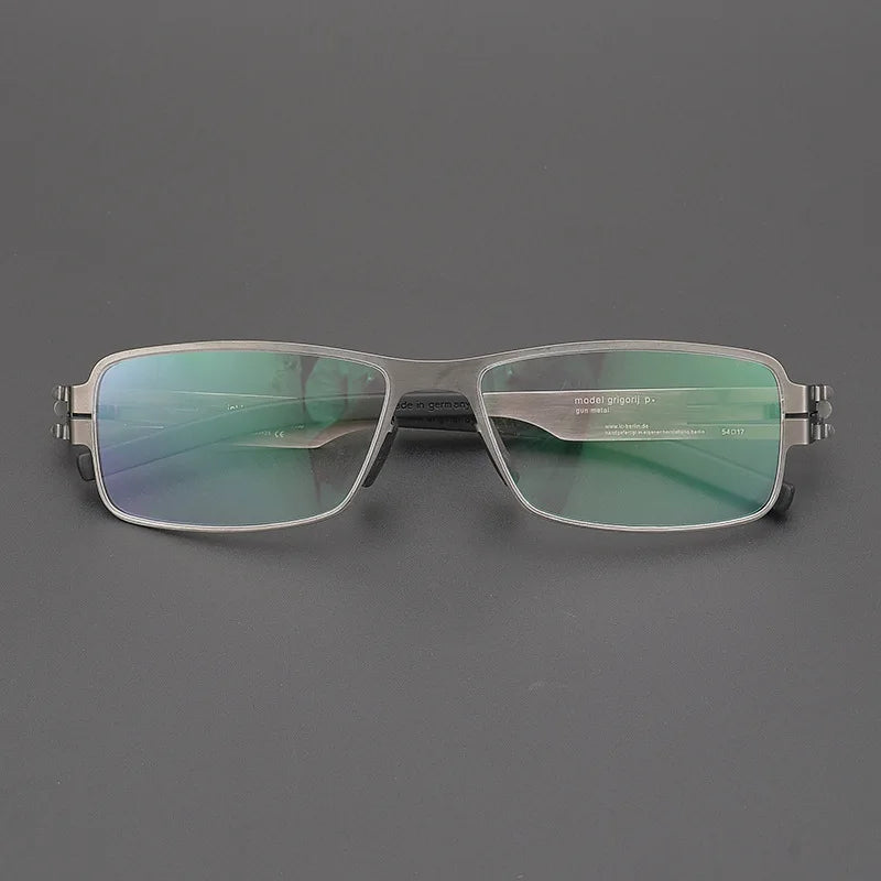 Black Mask Unisex Full Rim Square Screwless Steel Eyeglasses 4294 Full Rim Black Mask