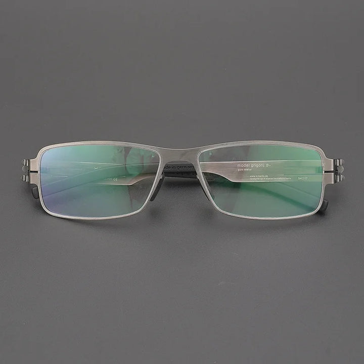 Black Mask Unisex Full Rim Square Screwless Steel Eyeglasses 4294 Full Rim Black Mask
