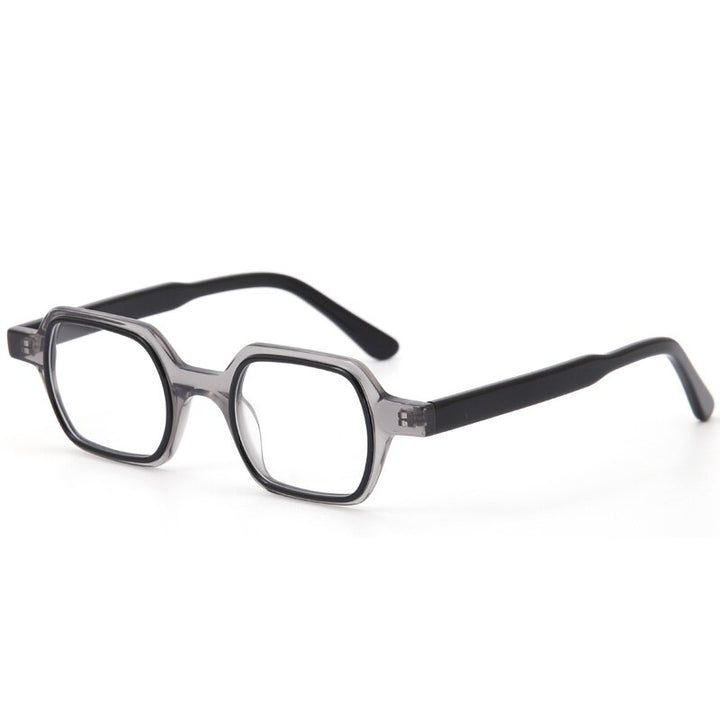 Muzz Unisex Full Rim Flat Top Round Acetate Eyeglasses 016 Full Rim Muzz C4